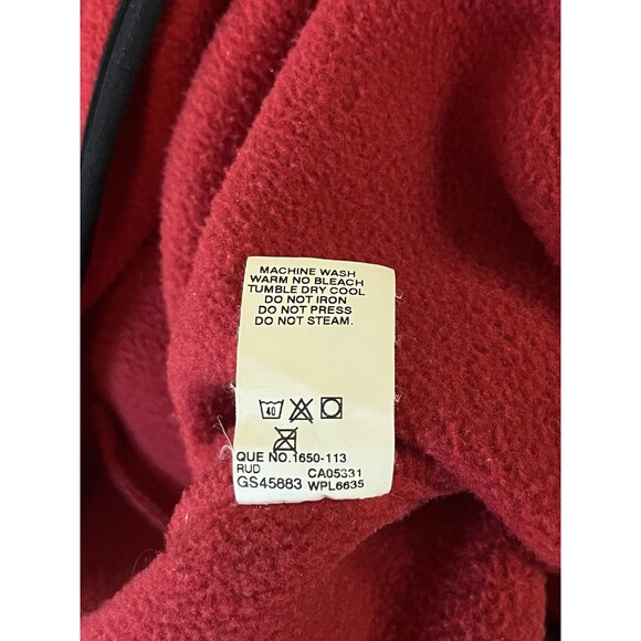 VTG Woolrich Polartec Pullover Mens 3XLTALL Fleece 1/4 Snap Red Black JACKET - Picture 11 of 12
